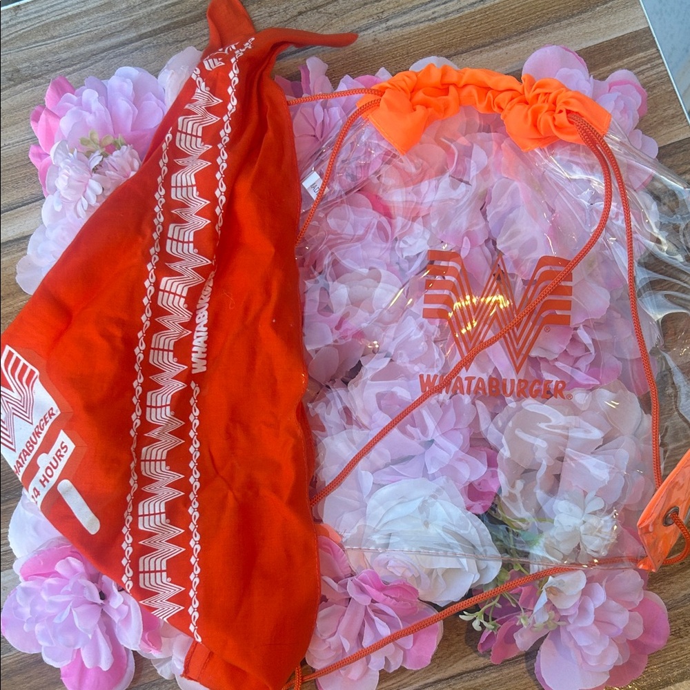 Whataburger Orange Clear Backpack with Bandana